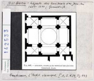 Avignon: Kapelle des Noviziats der Jesuiten, Grundriss