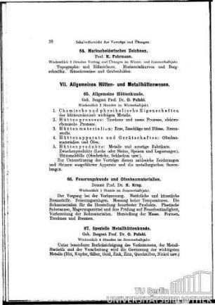 65. Allgemeine Hüttenkunde
