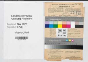 Entnazifizierung Karl Muench , geb. 16.08.1898 (Justizinspektor)