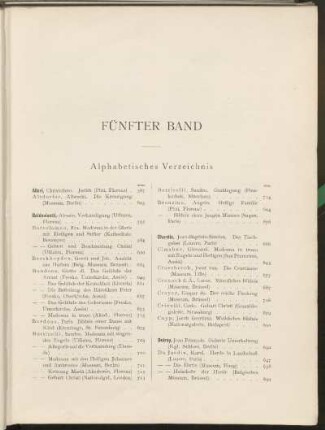Alphabetisches Verzeichnis