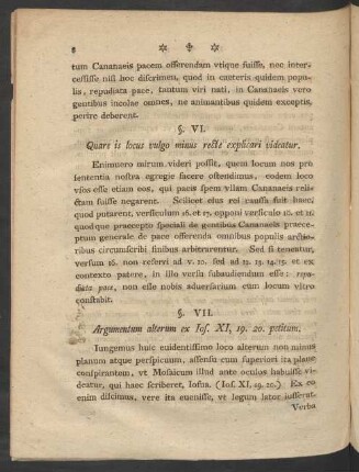 §. VII. Argumentum alterum ex Ios. XI, 19. 20. petitum