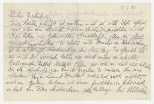 Brief von Hannah Höch an Grete Höch, beiliegend die Abschrift eines Briefes von Raoul Hausmann