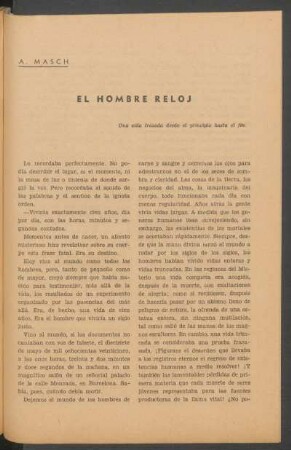 El hombre reloj : Una vida trazada desde el principio hasta el fin.
