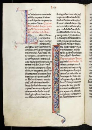 Zierinitiale: a) L(ibrum hester); b) I(n diebus)