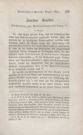 Zweites Kapitel. Competenz zur Restitutionsertheilung