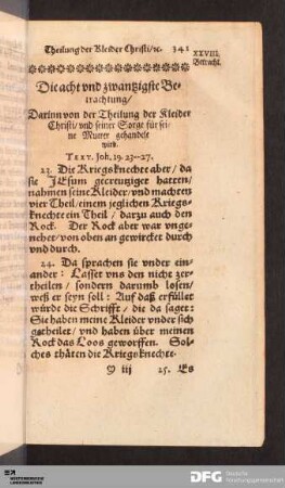 Die acht und zwantzigste Betrachtung [...].