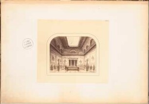Kunsthalle: Perspektivische Innenansicht Treppenhaus (aus: Konkurrenzentwürfe. Fotografien von Bohnstedts Entwürfen, 1857-1864)