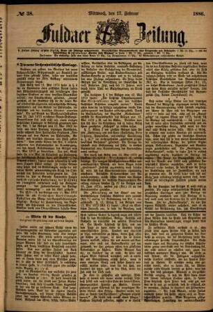 Ausgabe vom Mittwoch, den 17. Februar 1886.
