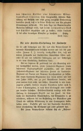385-390, Die neue Bezirks-Eintheilung der Landwehr