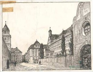 Fischer, Theodor; München; Polizeipräsidium - Perspektive