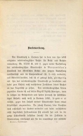 Die neuesten Bearbeitungen des württembergischen Staatsrechts