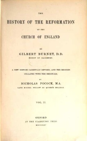 The History of the Reformation of the Church of England, 2
