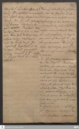 Brief von August Hermann Francke an die Theologische Fakultät [Paul Anton, Johann Daniel Herrnschmidt, Jochim Just Breithaupt, Johann Heinrich Michaelis, Joachim Lange].