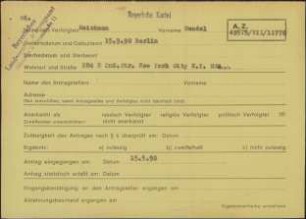 Eintrag in der Bundeszentralkartei (Teil des Testsamples): Reichman, Mendel