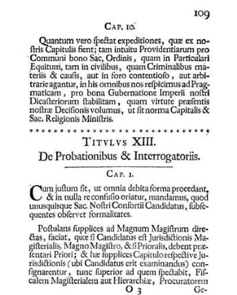 Titulus XIII. De Probationibus & Interrogatoriis