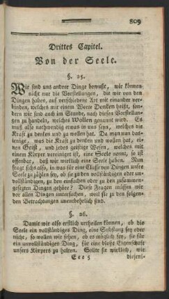 Drittes Capitel. Von der Natur der menschlichen Seele.
