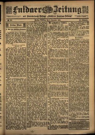 Dritte Ausgabe vom Samstag, den 09. November 1901.