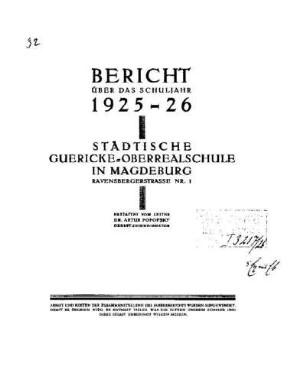 1925/26: Bericht ... - 1925/26