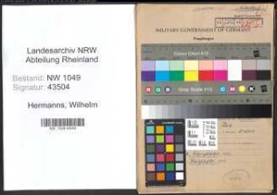 Entnazifizierung Wilhelm Hermanns , geb. 06.01.1907 (Betriebsfuehrer)