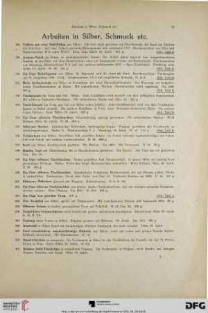 Arbeiten in Silber, Schmuck, etc. (Nr. 788-837)