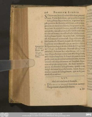 LXV. Theses de Inductione [et] Exemplo.