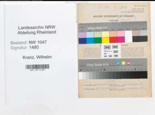 Entnazifizierung Wilhelm Kranz , geb. 09.02.1894 (Lehrer)