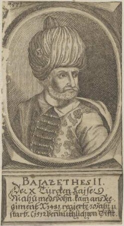 Bildnis des Bajethes II., Sultan des Osmanischen Reiches