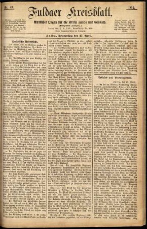 Ausgabe vom Donnerstag, den 27. April 1882.