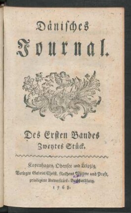 Des Ersten Bandes Zweytes Stück