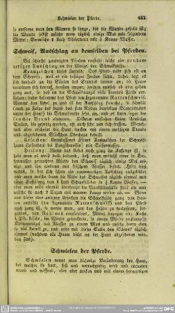 Schweif, Ausschlag an demselben bei Pferden