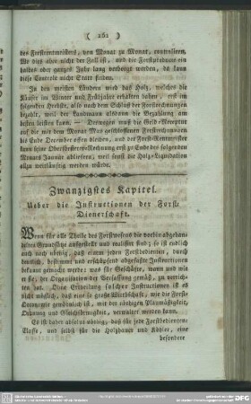 Zwanzigstes Kapitel. Ueber die Instructionen der Forstdienerschaft