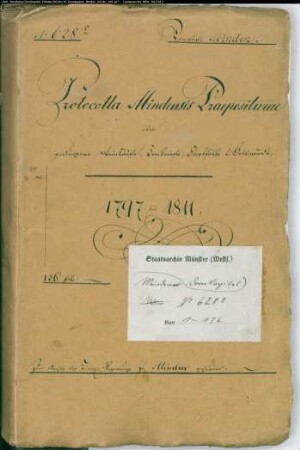 Protokolle der Weinkäufe, Freibriefe, Sterbefälle und des Beddemunds (Heiratskonsense) der Dompropstei (ohne Index )