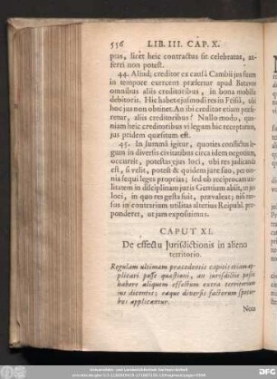 Caput XI. De effectu Iurisdictionis in alieno territorio.