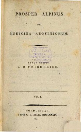 De medicina Aegyptiorum, 1