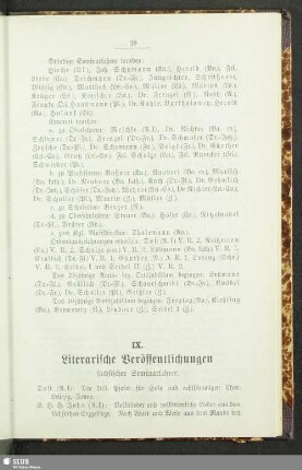 IX. Literarische Veröffentlichungen sächsischer Seminarlehrer