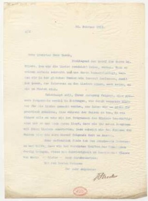 Brief an Hugo Rasch : 20.02.1913