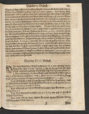 Von der XIII. Ursach.