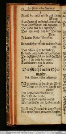 XIV. Die Macht in der Ohnmacht.