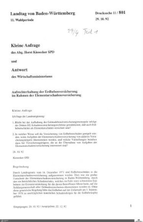 Drucksachen 801-896: Anträge, Anfragen, Gesetzentwürfe