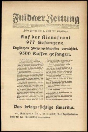 Ausgabe vom Freitag, den 06. April 1917.