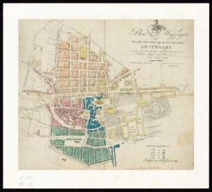 Plan oder Wegzeiger der Königlich Württembergischen Residenzstadt Stuttgart
