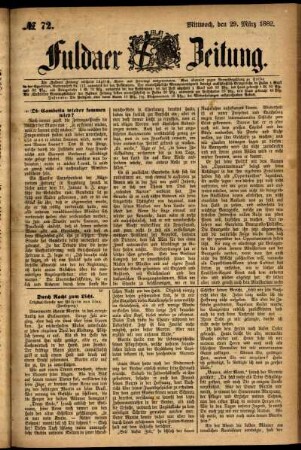 Ausgabe vom Mittwoch, den 29. März 1882.