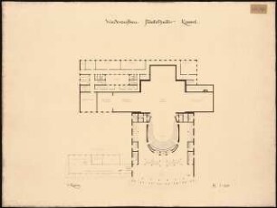 Staatstheater Kassel: (Lichtpause von Inv.Nr. 35768): Grundriss 1. Rang 1:200