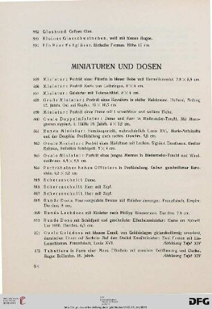 Miniaturen und Dose (Nr. 855-884)