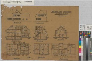 Wocklum (Balve) Neubau des Forsthauses Ansichten, Schnitte, Grundrisse 1920 1 : 100 48 x 69 Zeichnung Landsberg-Velensches Bauamt Landsberg-Velen