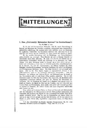 Das "University Extension System" in Deutschland