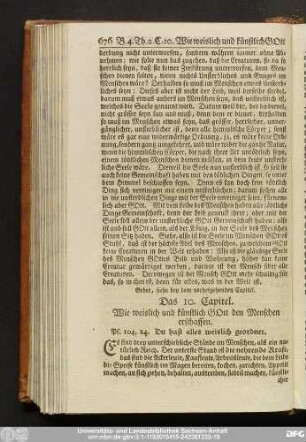 Das 10. Capitel. Wie weislich und künstlich Gott den Menschen erschaffen.