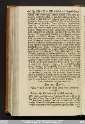 Das 10. Capitel. Wie weislich und künstlich Gott den Menschen erschaffen.