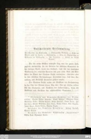 Entscheidende Versammlung.