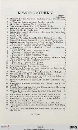 Kunstbibliothek (Nr. 1-258)